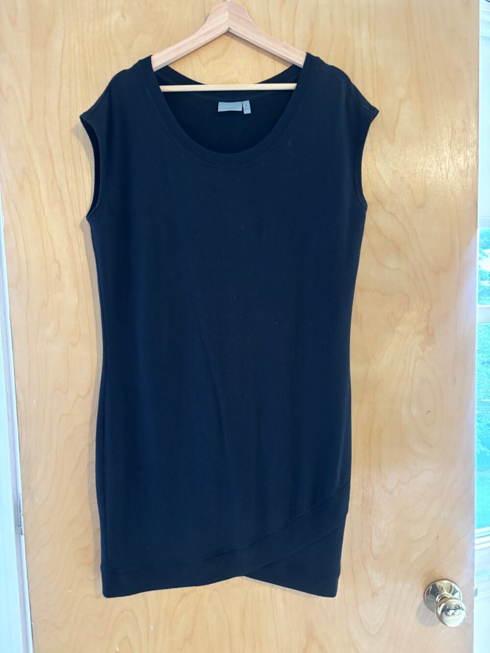 Athleta Black Sleeveless Tank Dress Criss Cross Hem Women's M